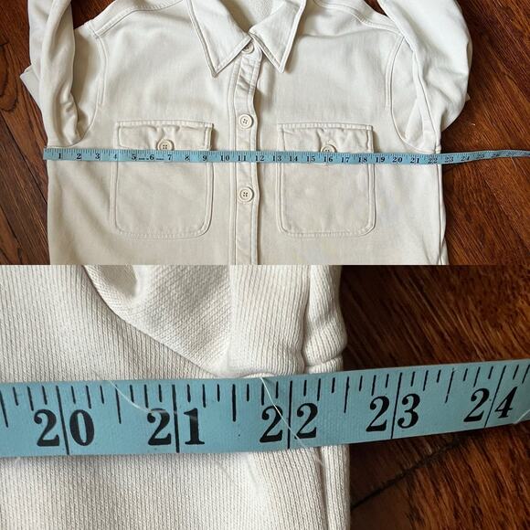 Good American Cream Cotton Shacket Oversized Button Up 1/2 S/M - Picture 12 of 17